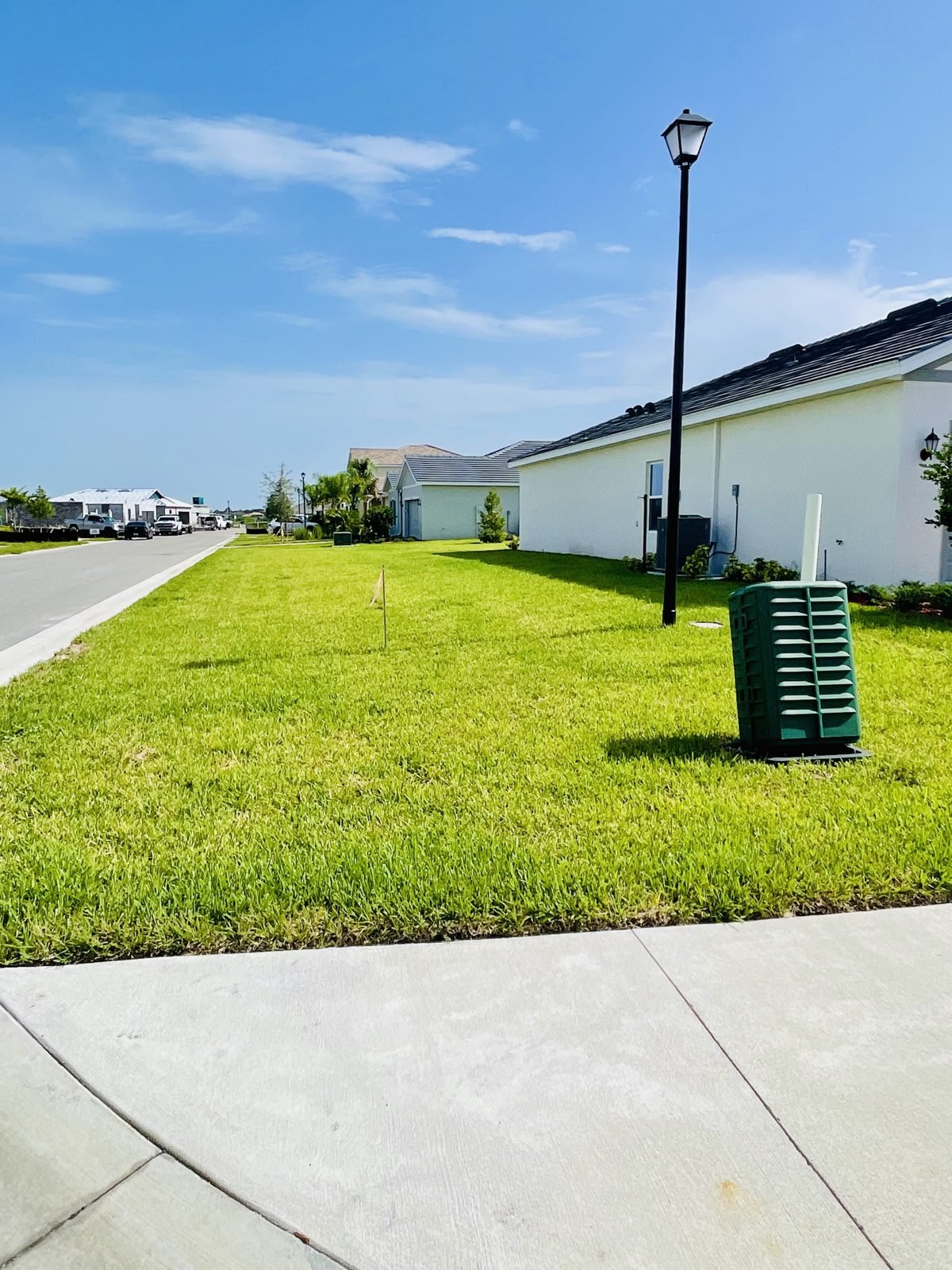 Extra-large grassy side yard on the Carson corner homesite V195