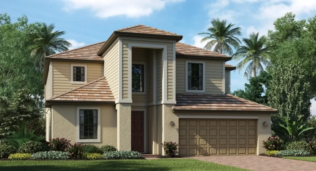 Monte Carlo two-story five-bedroom home by Lennar at Hampton Lakes in Alva Florida