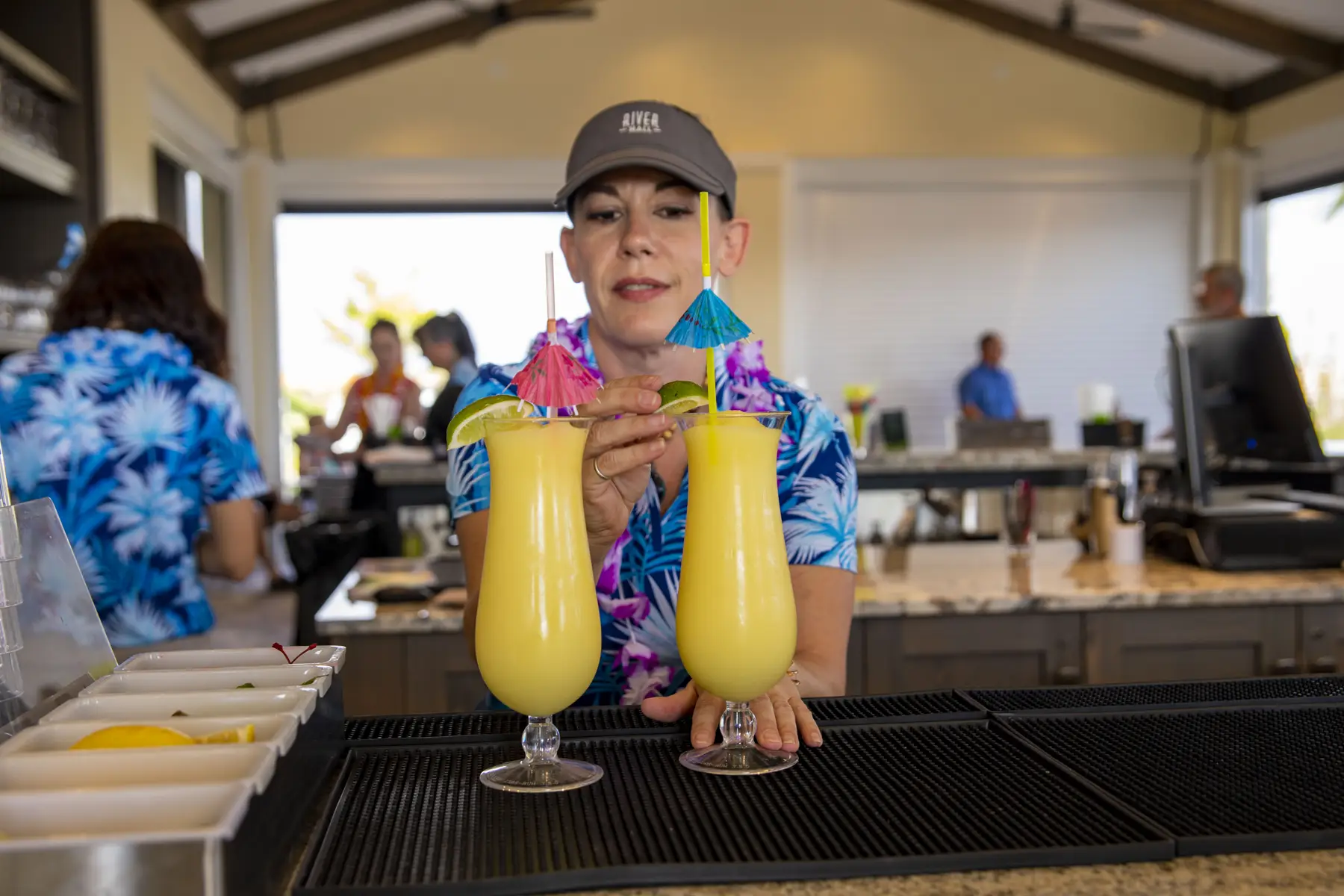 Cold drinks served poolside at the community pool deck